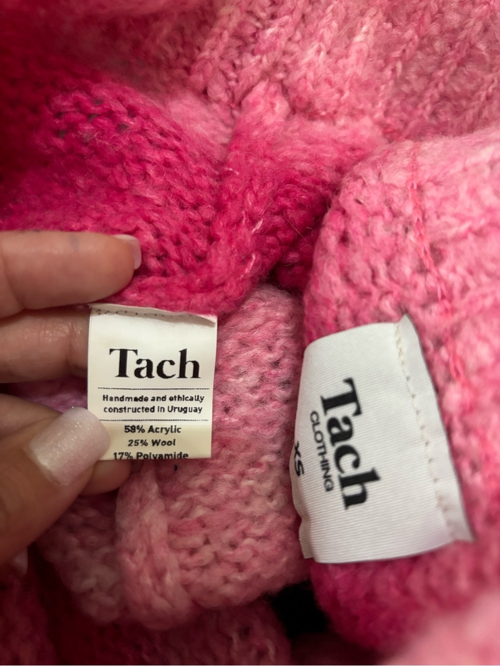 Tach Clothing Pink Gradient Ombre Knit Mini Boho Tania Skirt XS Anthropologie - Picture 5 of 13